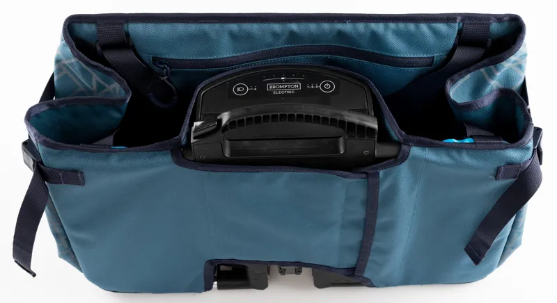 Brompton Bright Night Electric Basket Bag Reflective in Dusk Blue 22L-4